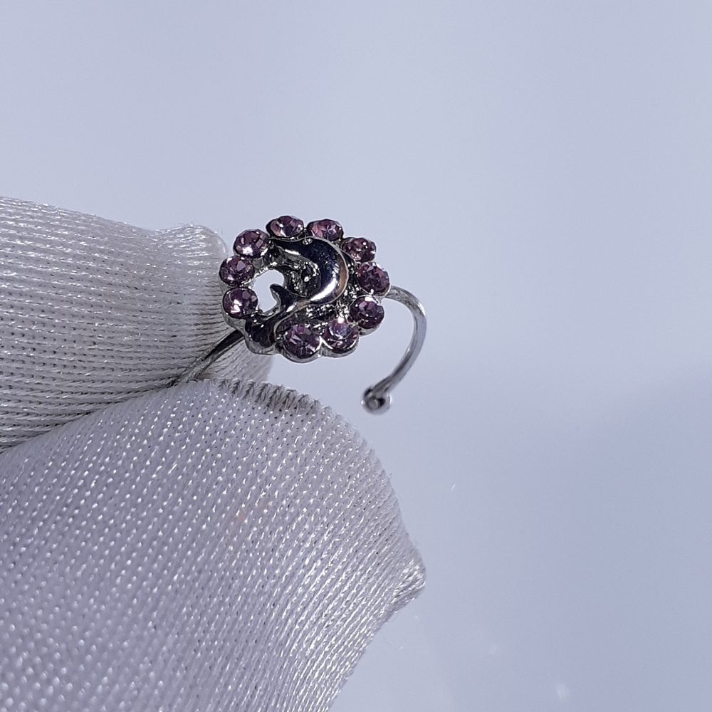 Dauphin pink rhinestones toe ring